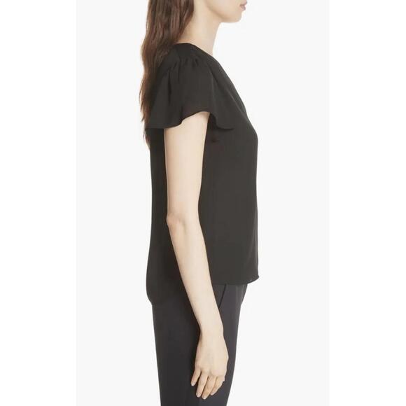 REBECCA TAYLOR Women’s Celina Silk Top in Black-Size 6 - Picture 2 of 12